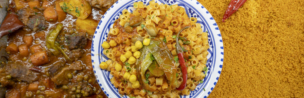 piatto di pasta tunisino e spezie
